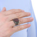 925 Silver Men's Ring With Red Agate Stone