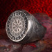 925 Sterling Silver Raven Motif Men's Viking Ring