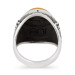 Men's 925 Silver Ring Decorated With A Yellow Stone