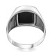 Square Design Black Onyx Simple Sterling Silver Men's Ring