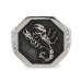 Sterling Silver Men's Zodiac Sign Scorpio Ring Silver Color Patterned Model