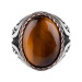 Straw Knot Motif Turtle Eye Stone Men's Ring