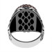 Straw Knot Motif Turtle Eye Stone Men's Ring