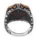 Tile Model Zircon Red Stone Sterling Silver Men's Ring