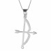 Kemankeş Tozkoparan Arrow Bow Vertical Cut Silver Necklace