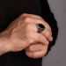 Sword Detail Black Onyx Stone Sterling Silver Ring