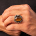 Sword Model Hood Cut Tiger Eye Stone Sterling Silver Men's Ring