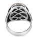 Ottoman Arma Black Onyx Stone Inlaid Silver Men's Ring