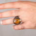 Oval Brown Tiger Eye Stone Symmetrical Pattern Sterling Silver Men's Ring