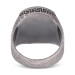 Simple Model Black Onyx Stone Tumbled Silver Men's Ring