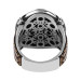 Symmetrical Patterned Black Onyx Stone Sterling Silver Men's Ring