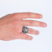 Chain Model Symmetrical Line Detailed Sterling Silver Men's Ring