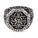 Chain Model Symmetrical Line Detailed Sterling Silver Men's Ring