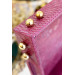 Burgundy Leather Tray With Decorative Gold Detail