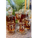 H Pattern Gold Set Of 6 Whiskey Glasses