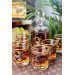 H Pattern Gold Set Of 6 Whiskey Glasses