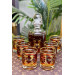 H Pattern Gold Set Of 6 Whiskey Glasses