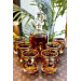 H Pattern Gold Set Of 6 Whiskey Glasses