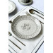 Mosaic Pattern Gray 30 Piece Dinnerware Set