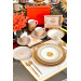 Mosaic Pattern Orange 6-Piece Cake Plate