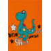 Baby Boy Snap Snap Body Cute Dinosaur Printed Orange (9 Months-3 Years)