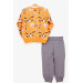 Baby Boy Tracksuit Print Patterned Mustard Yellow (1-4 Years)