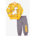 Baby Boy Tracksuit Suit Print Patterned Yellow (1-4 Years)