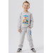 Boys Tracksuit Set Astronaut Bears Printed Beige Melange (2-6 Years)