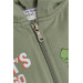 Boy's Tracksuit Set Zippered Skater Crocodile Printed Khaki Green (Age 1.5-5)