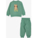 Baby Boy Tracksuit Set Confused Puppy Printed Mint Green (9 Months-3 Years)