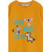 Baby Boy Tracksuit Set Cute Animals Printed Mustard Yellow (9 Months-3 Years)