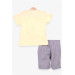 Boys Shorts Suit Crocodile Printed Yellow (1-4 Years)