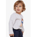 Boy Long Sleeve T-Shirt Teddy Bear Printed Beige Melange (1.5-5 Years)