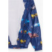 Boy's Raincoat Car Patterned Navy (1-4 Years)