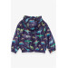 Boy's Raincoat Colored Dinosaur Patterned Navy (1-4 Years)