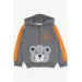 Boys Tracksuit Set Teddy Bear Printed Gray Melange (1-4 Ages)