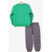 Boys Tracksuit Set Bear Printed Green (1-3 Years)