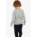 Boy's Tracksuit Set Teddy Bear Figure Gray Melange (1-2 Age)