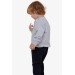 Boys Tracksuit Set Gray Melange With Figure Embroidery (1.5-5 Years)