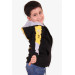 Boy Cardigan Printed Hooded Black (4-8 Years)