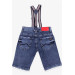 Boys Denim Shorts Hanging Paint Pattern Blue (6-12 Ages)