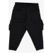 Boy's Trousers With Cargo Pockets And Elastic Waist Black (Ages 3-7)