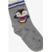 Boy Socks Captain Penguin Printed Gray Melange (1-2-5-6 Years)