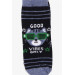 Boys Socks With Cat Navy Blue (1-8 Years)