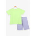 Boys Shorts Set Car Printed Pistachio (5-10 Years)