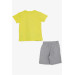 Boys' Yellow Crocodile Print T-Shirt And Shorts Set (2-6 Years)