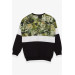 Boy's Sweatshirt Patterned Black (6-12 Years)