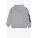 Boy's Sweatshirt Hooded Light Gray Melange (8-14 Years)