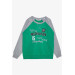 Boy's Sweatshirt Text Printed Pocket Green (Age 5-10)