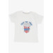 Boys T-Shirt Pop Corn Printed Ecru (2-6 Years)